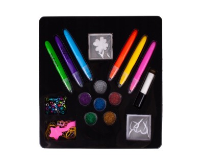 Set 2 in 1 pentru tatuaje si vopsirea parului, 25 elemente, MalPlay 109361 foto