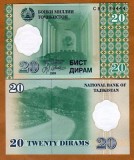 !!! TADJIKISTAN - 20 DIRAM 1999 - P 12 - UNC