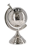 Cumpara ieftin Glob Pamantesc decorativ metal argintiu 18,5x15,5x28,5h
