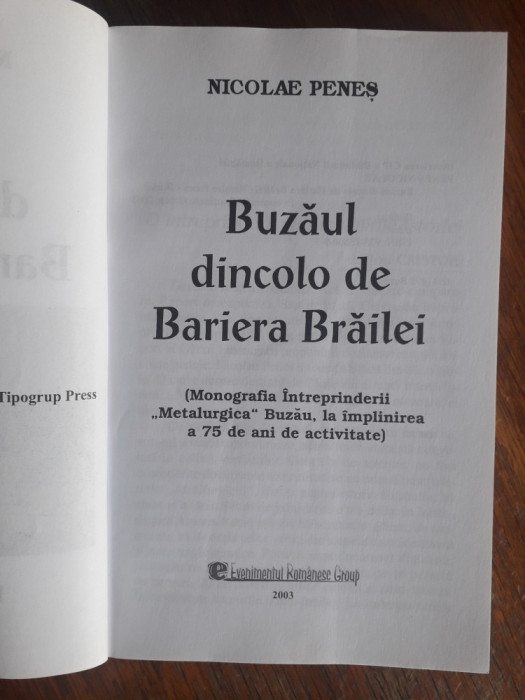 Monografia Intreprinderii Metalurgica Buzau - Nicolae Penes / R6P4S