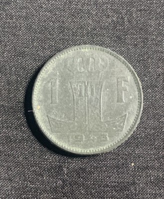 Moneda 1 franc 1943 Belgia foto