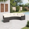 VidaXL Canapea de grădină cu perne semi-rotunde, negru, poliratan 3318513