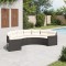 vidaXL Canapea de grădină cu perne semi-rotunde, negru, poliratan 3318513