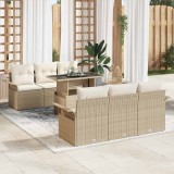 Cumpara ieftin Set de canapele pentru grădină cu pernă 7 pcs Bej Rattan poli
