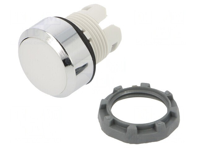 Comutator apăsare 22mm albă plată