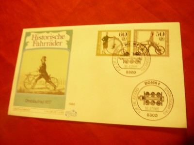 Plic FDC - Istoria Bicicletei 1985 -(1 plic din 2) RFG foto
