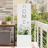 vidaXL Ghiveci de Grădină cu Panou Decorativ Alb 50 x 140 cm