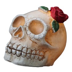 Decoratiune LED pentru petrecere, 7 x 6.5 x 5.5 cm, model craniu, multicolor