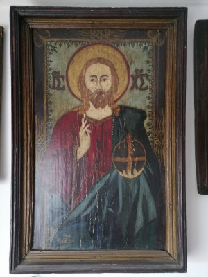 &amp;quot;IISUS PANTOCRATOR&amp;quot; - Icoana imparateasca pe lemn 1916 foto