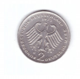 Moneda Germania 2 mark/marci 1973 G, Heuss, stare buna, curata, Europa, Cupru-Nichel