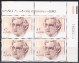 Spania 1993 - Portret de femeie, Bloc de 4, MNH, Nestampilat
