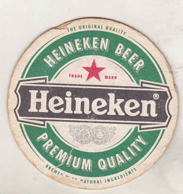 bnk div Suport de carton pentru halba/pahar bere - coaster - Heineken foto