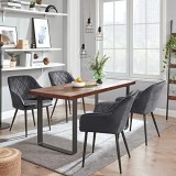 Set 6 scaune dining, Songmics, Gri, 62.5x60x85 cm