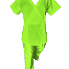 Costum Medical Pe Stil, Verde Lime, Model Marinela - M, M