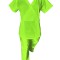 Costum Medical Pe Stil, Verde Lime, Model Marinela - 4XL, 4XL