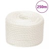 Franghie Polipropilena VidaXL, 14 mm x 250 m, Alba, Rezistenta UV si Apa, Multifunctionala, Constructii, Gradina, Atelier