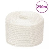 VidaXL Fr&acirc;nghie de lucru, Alb, 16 mm, 250 m, polipropilenă