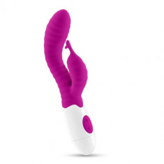 Vibratoare iepuras - Crushious Gummie Iepuras Vibrator Violet cu 30 de Vibratii si Lubrifiant Gratuit Membrul Striat Ofera Stimulare Intensa