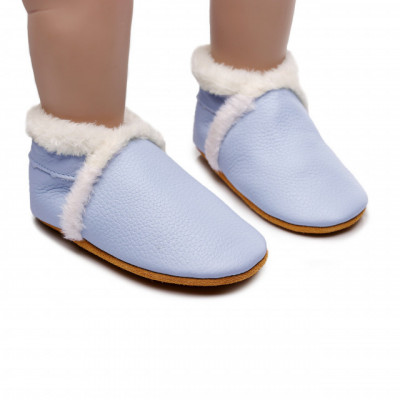 Pantofiori bleu imblaniti pentru fetite - Lulu (Marime Disponibila: 6-9 luni foto