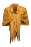 Esarfa tip sal din casmir, galben, Marime universala