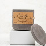 Bumbac proaspăt &ndash; Lum&acirc;nare parfumată din ceară de soia, recipient ceramic gri, 150 g