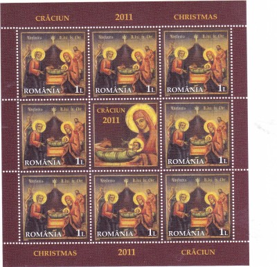 ROMANIA 2011 - CRACIUN, MINICOALA - LP 1921 e, MNH. foto