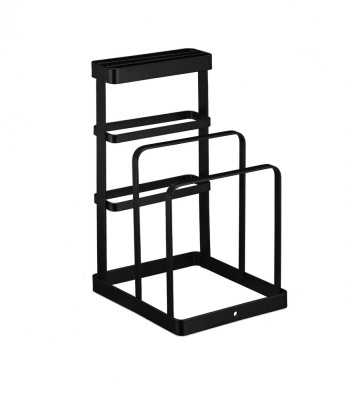 Suport 2 in 1 pentru cutite si tocatoare, Metal, Negru foto