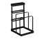 Suport 2 in 1 pentru cutite si tocatoare, Metal, Negru
