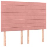 Cumpara ieftin Tablie de pat roz 144x5x118/128 cm catifea