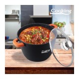 Oala aluminiu turnat cu capac, 28 x 20 cm , 10 L, Dark Line, Cooking by Heinner