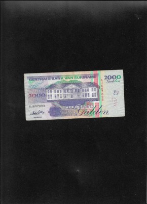 Rar! Suriname Surinam 2000 2.000 gulden 1995 seria607093 graffiti foto