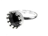 Cumpara ieftin Inel Argint 925 Reglabil Coroana cu Onix Fatetat 8mm, 3.39 grame