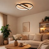 Lustra LED Alessandro DESIGN VECTOR ARCUS 52W, 2 Elemente, Dimabila, Telecomanda, Lumina Calda/Neutră/Rece, Negru