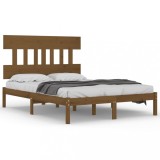 Cumpara ieftin Cadru de pat, maro miere, 200x200 cm, lemn masiv