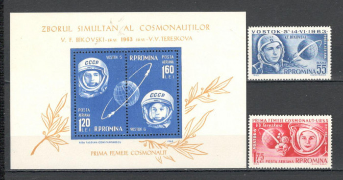 Romania.1963 Posta aeriana-Cosmonautica Vostok 5 si 6 YR.294