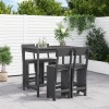 VidaXL Set mobilier bar pentru grădină, 5 piese, gri, lemn masiv pin 3157807