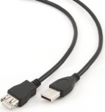 CABLU USB GEMBIRD prelungitor USB 2.0 (T) la USB 2.0 (M) 4.5m conectori auriti negru "CCP-USB2-AMAF-15C"