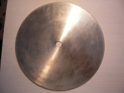 Disc din otel cu margine diamantata pentru debitat sticla/ceramica, diametru exterior de 250 mm, interior 16 mm, grosime 2 mm foto