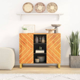 VidaXL Dulap lateral, maro și negru, 90x33,5x75 cm lemn masiv de mango