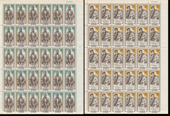 Guinea 1962 - Eroi si Martiri Africani COALA COMPLETA 5v MNH