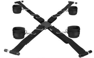 Set Adjustable Straps Restraint Cuffs Negru foto
