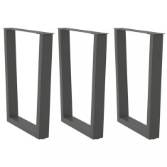 vidaXL Picioare de masă &icirc;n formă de V, 3 buc., antracit, 70x(72-73,3) cm, oțel