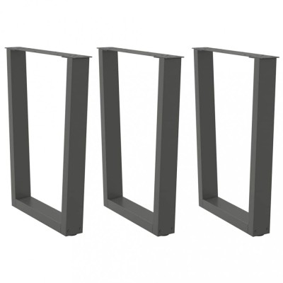 vidaXL Picioare de masă &amp;icirc;n formă de V, 3 buc., antracit, 70x(72-73,3) cm, oțel 4012662 foto