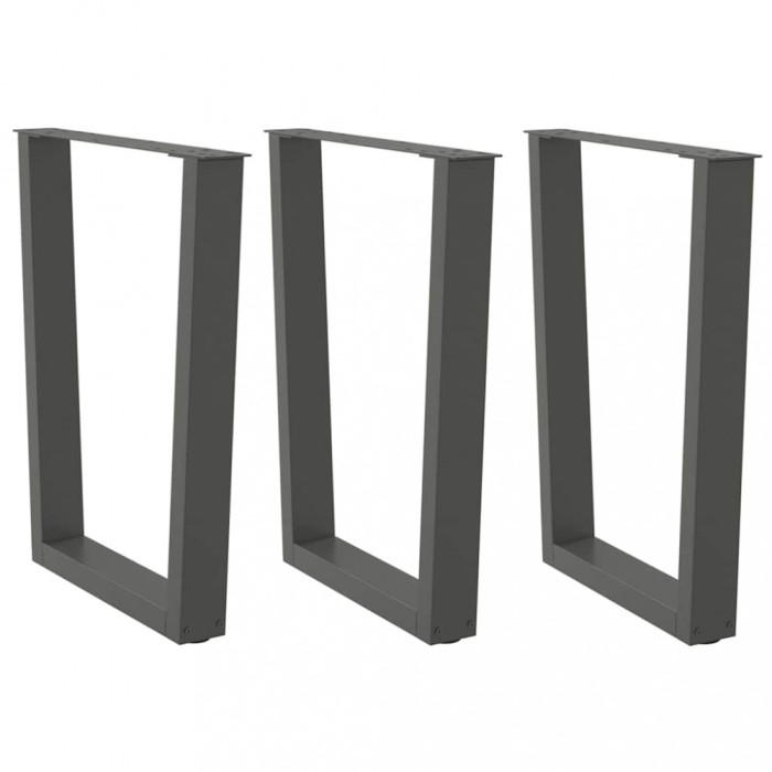 vidaXL Picioare de masă &icirc;n formă de V, 3 buc., antracit, 70x(72-73,3) cm, oțel 4012662