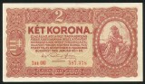 q731 UNGARIA BANCNOTA DE 2 korona coroane 1920 serie cu punct NECIRCULATA UNC a circulat in Transilvania text in limba romana