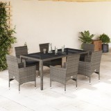 Gossi set mobilier de gradina cu perne 7 piese gri poliratan &amp; sticla