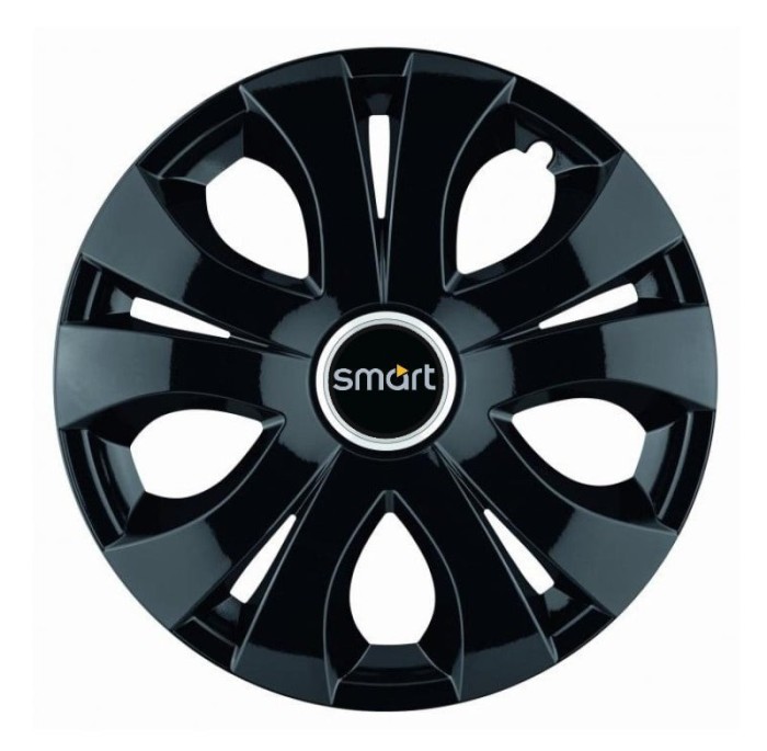 Set 4 Capace Roti Top Negru R15, Compatibil Cu Smart