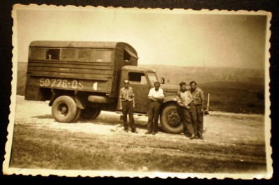 P.091 FOTOGRAFIE RAZBOI WWII CAMION 9/5,8cm foto