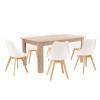 Set de masă Lola 6+1, alb-stejar Sonoma