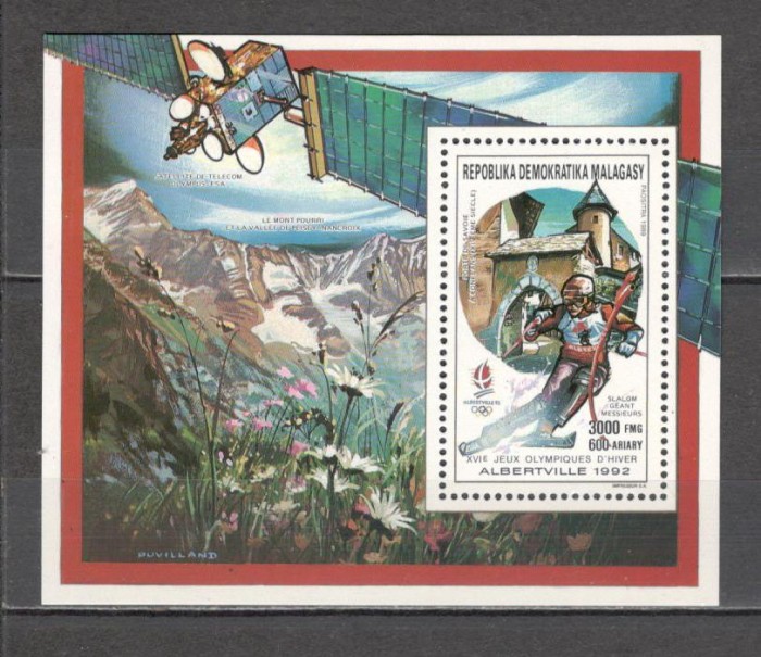 Madagascar.1990 Olimpiada de iarna ALBERTVILLE-Bl. SM.183